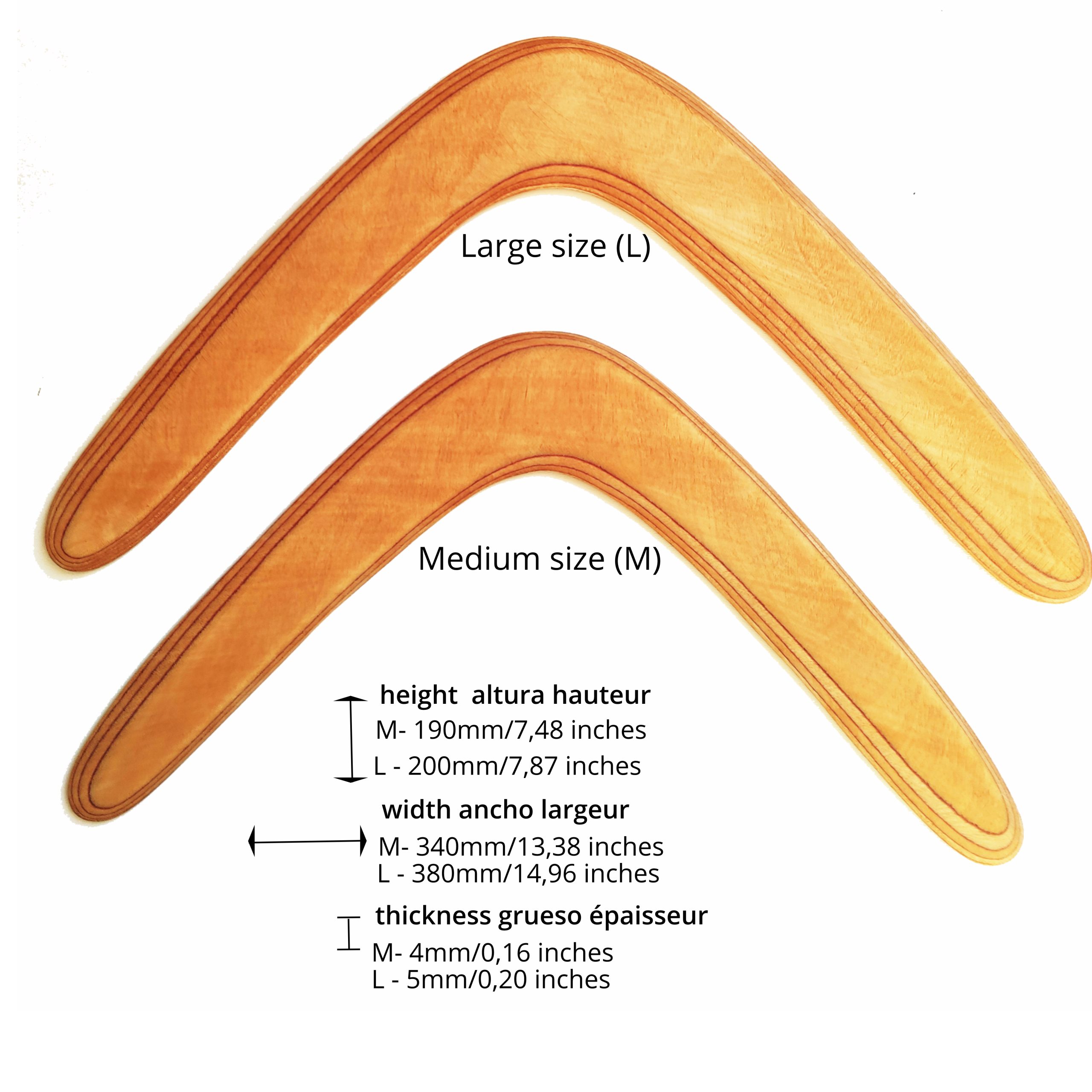 boomerang size